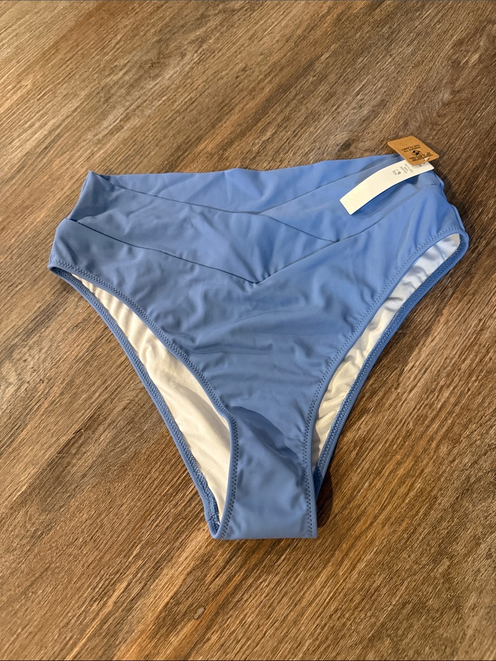 VS PINK High Waisted Blue Swim Bottoms